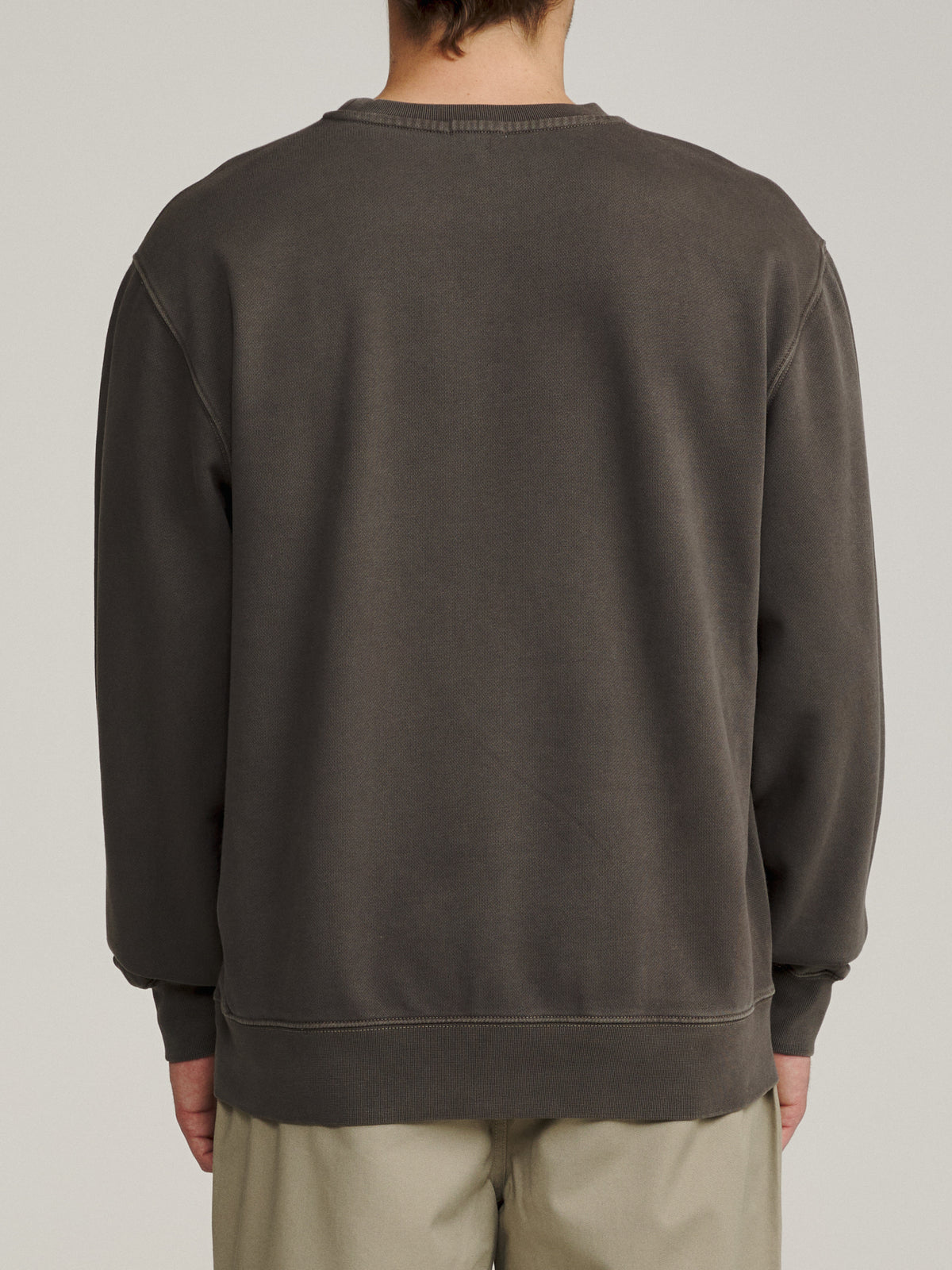 Katin Sundance Crew in Lead Vintage Wash, on model, back #color_lead vintage wash