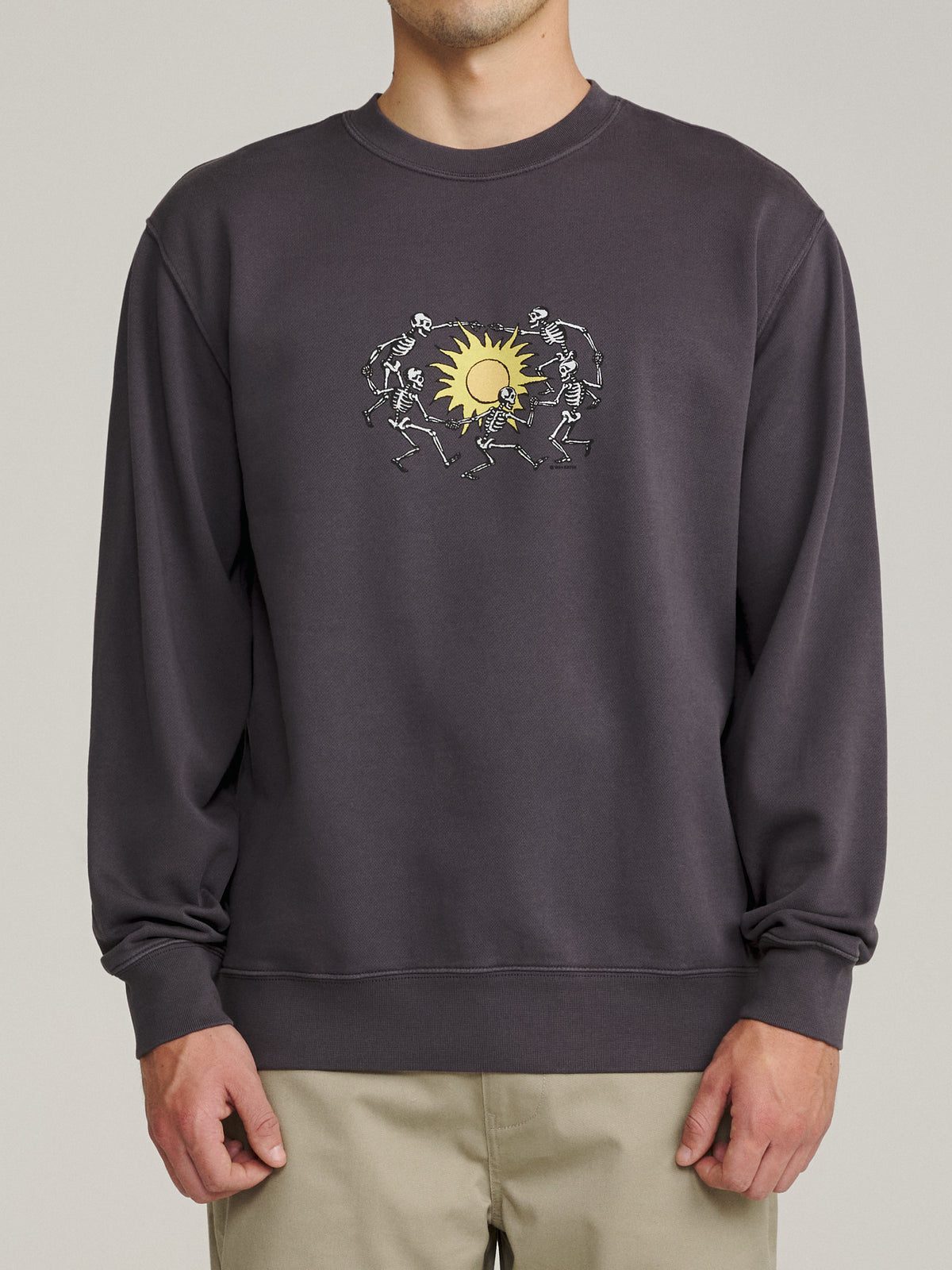Katin Sundance Crew in Washed Blue Vintage Wash, on model, front #color_washed blue vintage wash