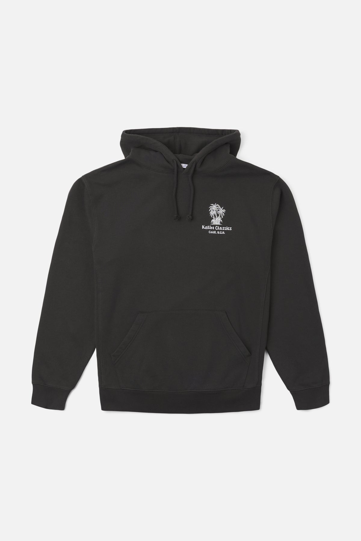 Katin Vine Hood in Black Wash heavyweight fleece, flat, front #color_black wash