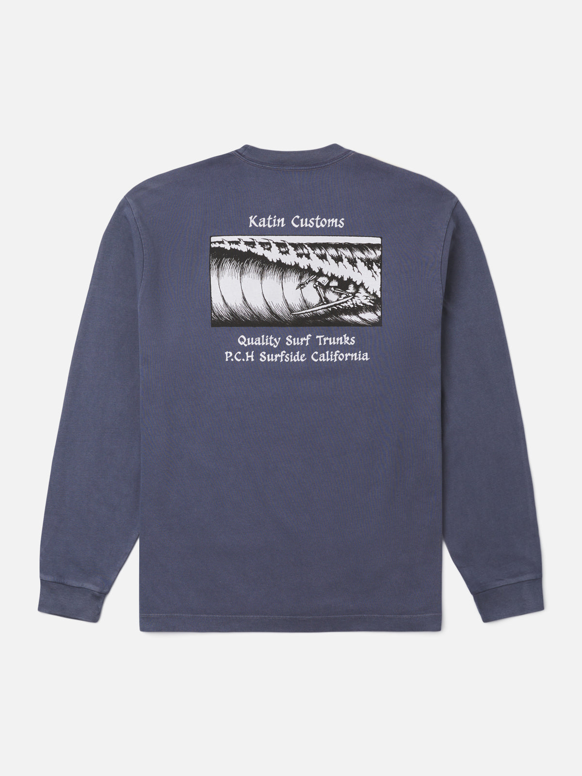 Void Box Fit LS Tee in Washed Blue Vintage Wash, flat, back #color_washed blue vintage wash