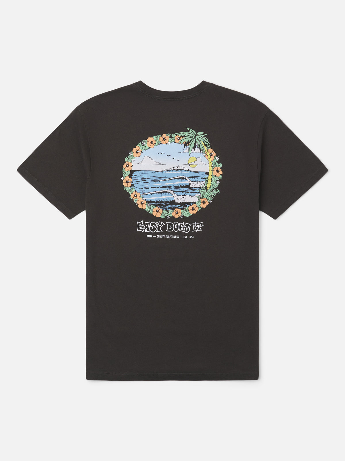 Katin Barra Tee in Black Wash midweight jersey, flat, back #color_black wash