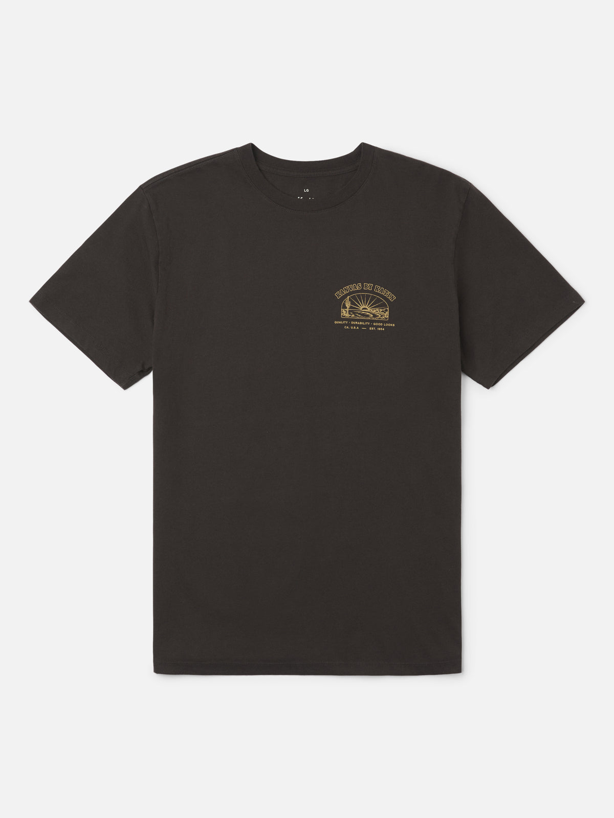 Katin Clint Tee in Black Wash midweight jersey, flat, front #color_black wash