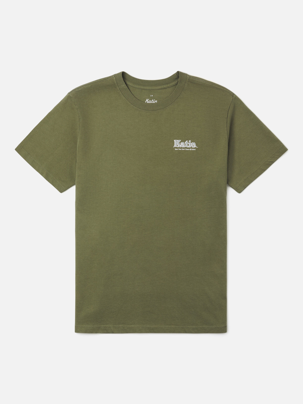 Katin Eureka Tee in Clover midweight jersey, flat, front #color_clover