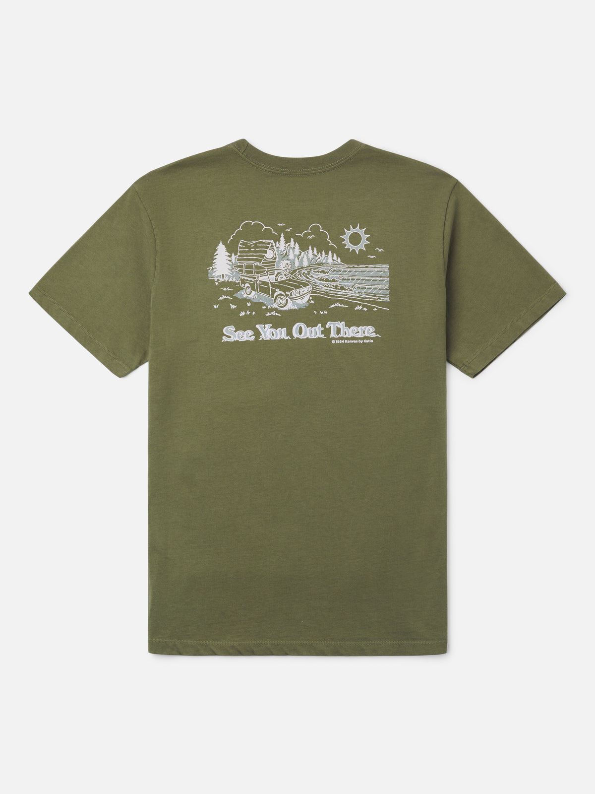 Katin Eureka Tee in Clover midweight jersey, flat, back #color_clover