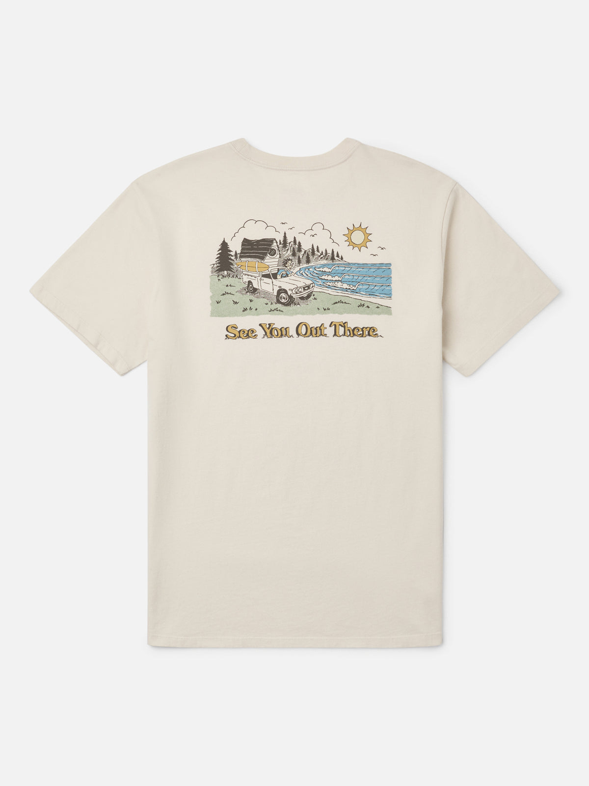 Katin Eureka Tee in Vintage White midweight jersey, flat, back #color_vintage white