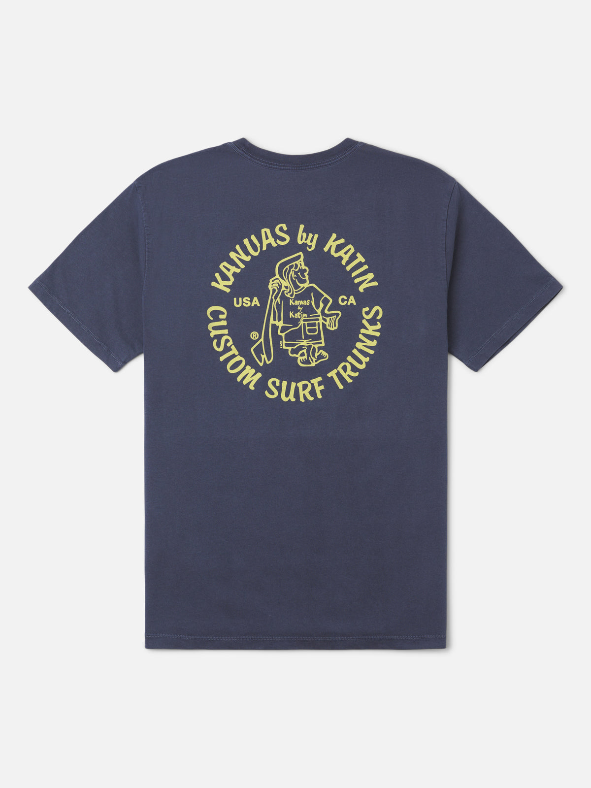 Katin Mark Tee in Washed Blue Vintage Wash, flat, back #color_washed blue vintage wash