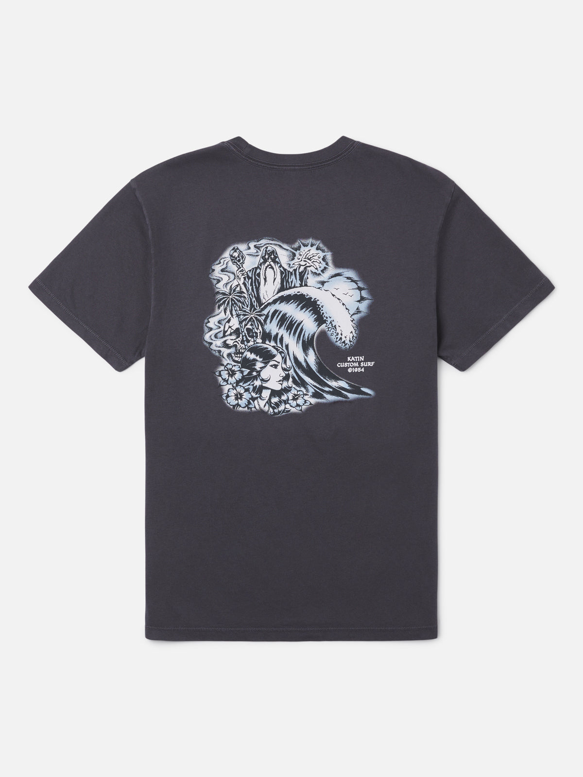 Katin Spell Tee in Polar Navy Vintage Wash, flat, back #color_polar navy vintage wash