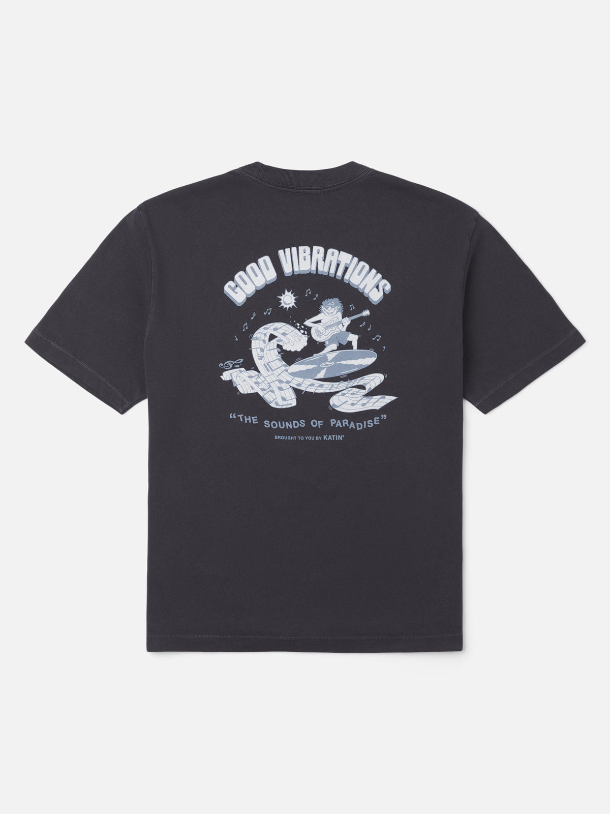 Surf Rock Box Fit Tee in Polar Navy Vintage Wash, flat, back #color_polar navy vintage wash