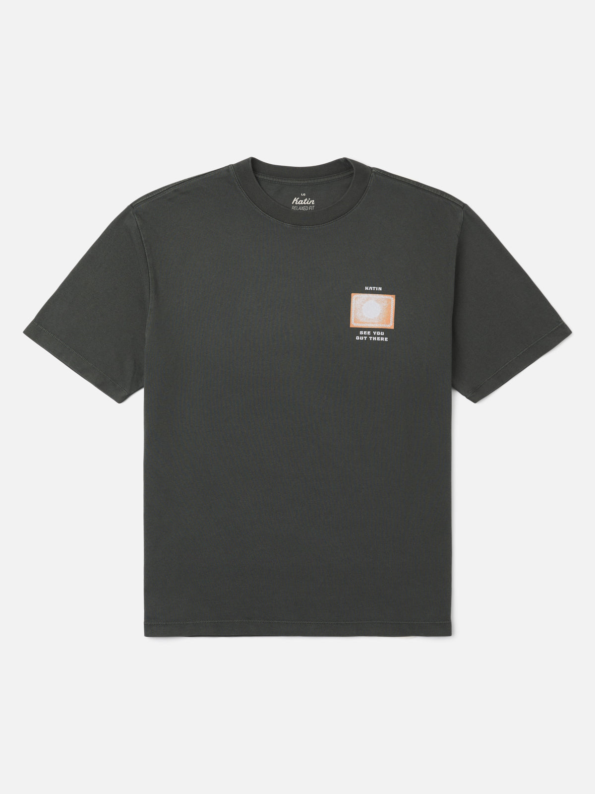 Katin Vantage Box Fit Tee in Black Vintage Wash, flat, front #color_black vintage wash