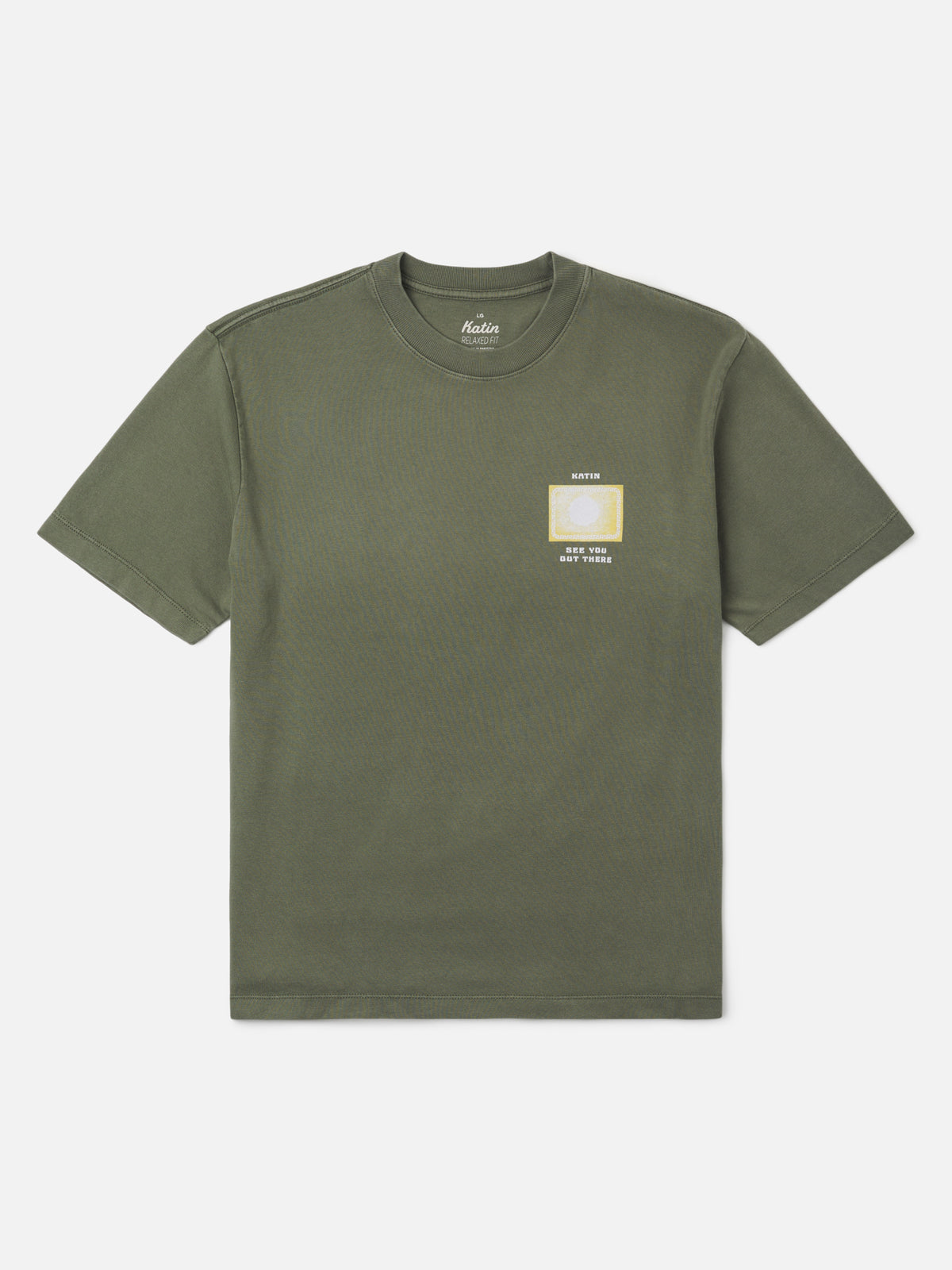 Katin Vantage Box Fit Tee in Clover Vintage Wash, flat, front #color_clover vintage wash