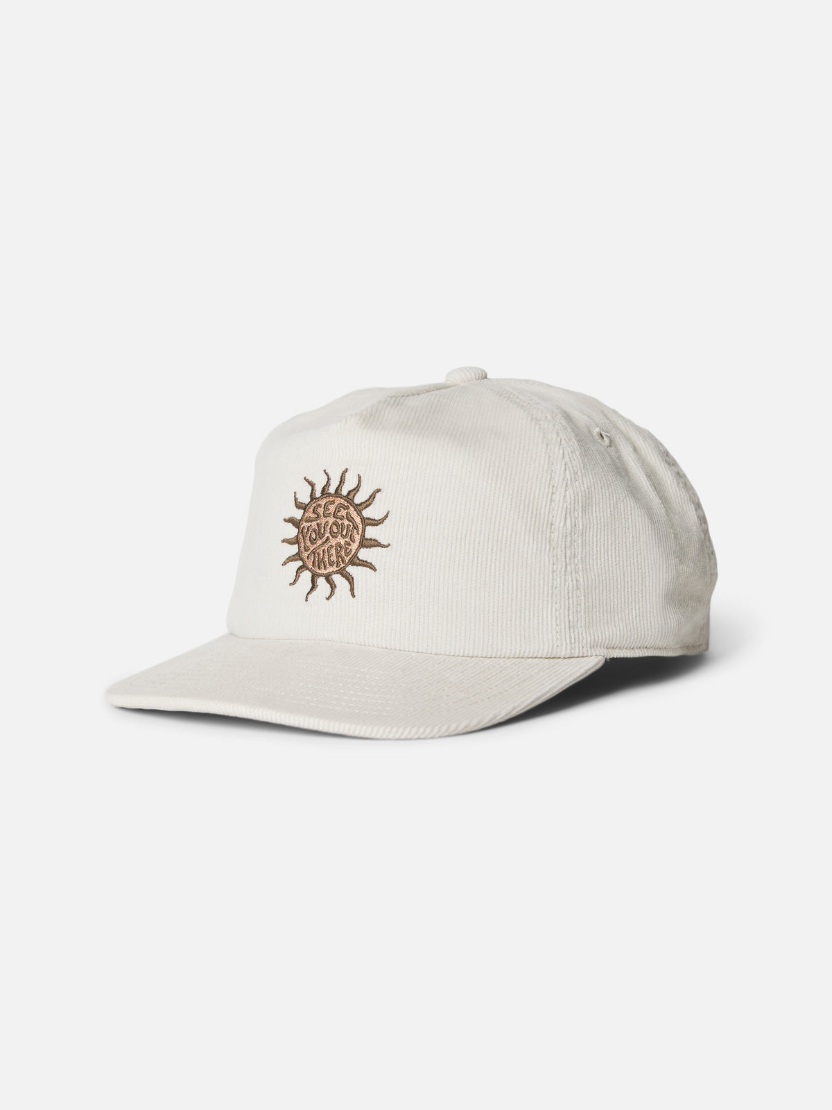 Katin Lumen Hat in Vintage White 16 wale corduroy, flat, front #color_vintage white