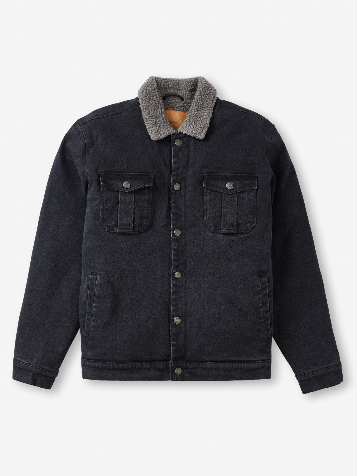 Katin Harris Denim Jacket in Black Wash denim, flat, front #color_black wash