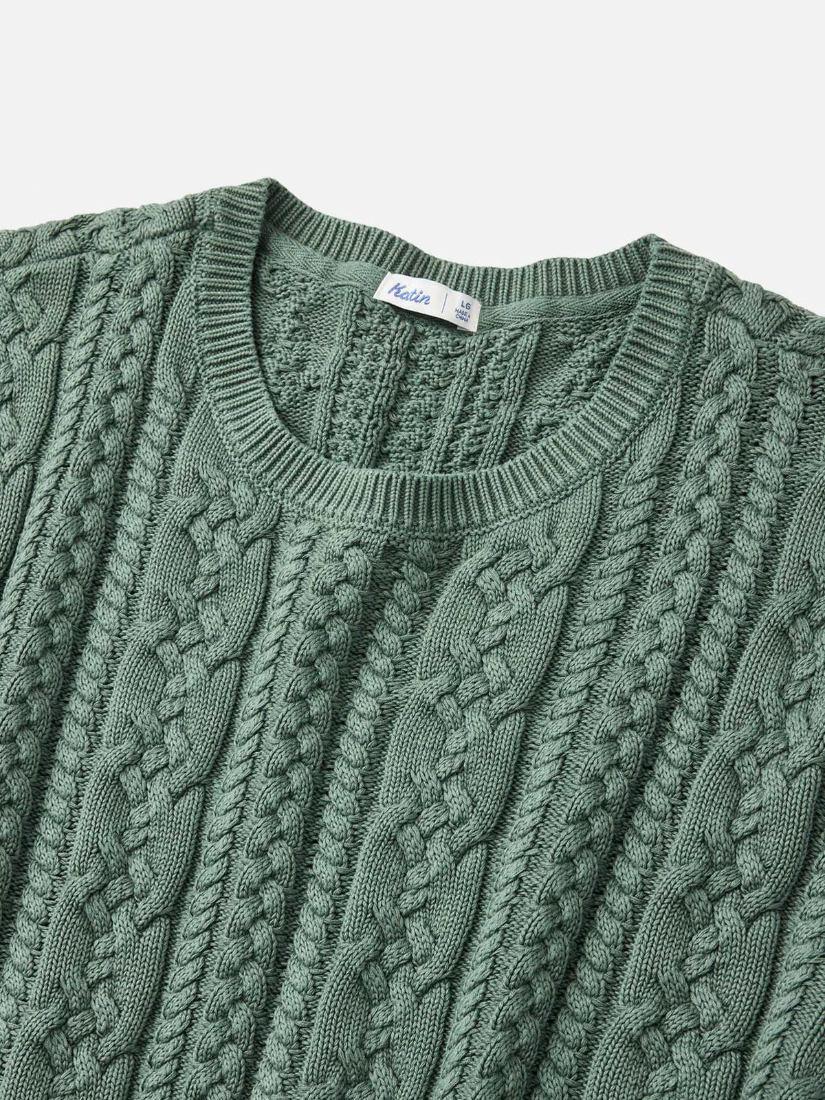 Katin Fisherman Sweater in Pine, detail #color_pine