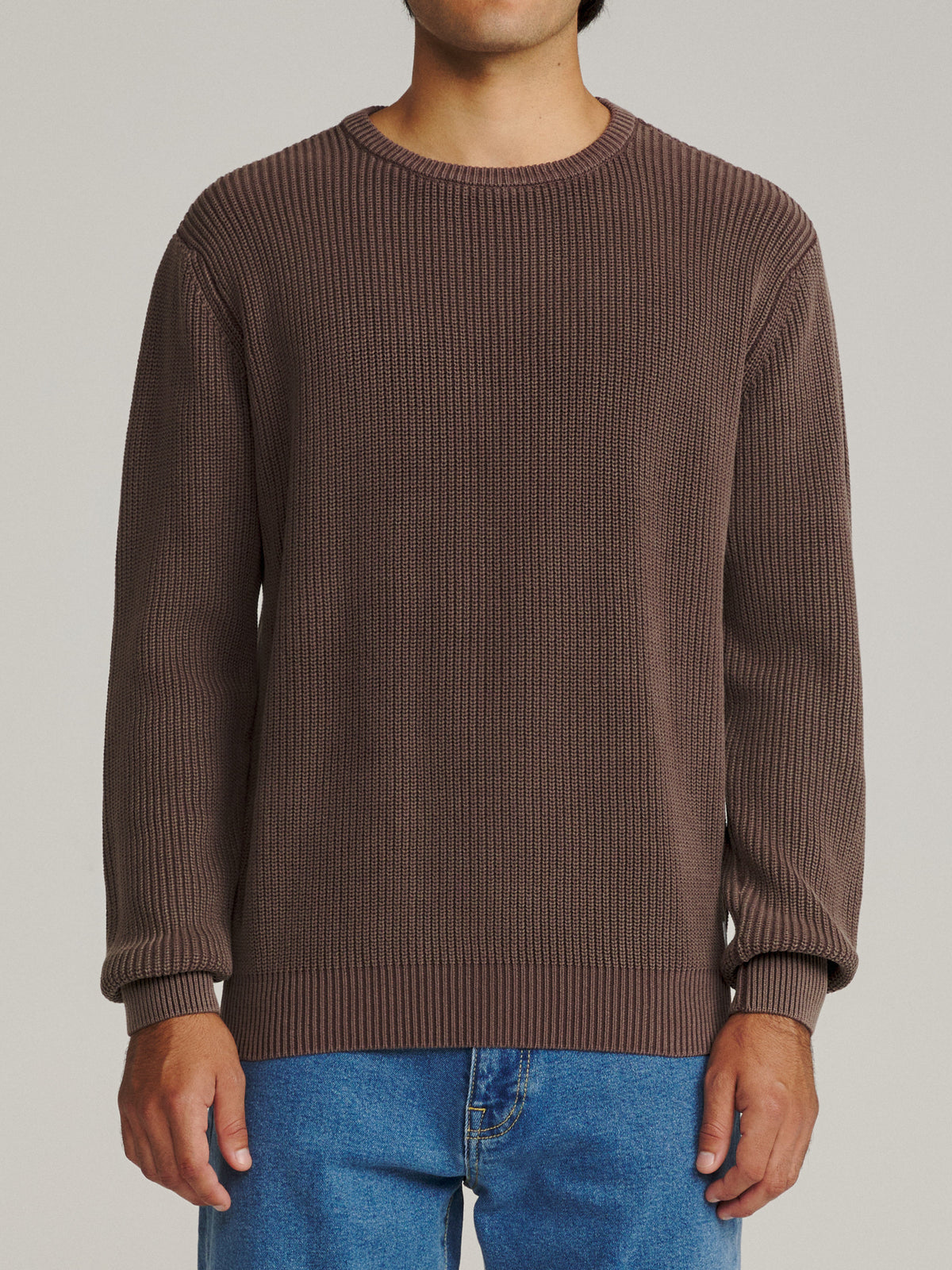 Katin Swell Sweater in French Roast, on model, front #color_french roast