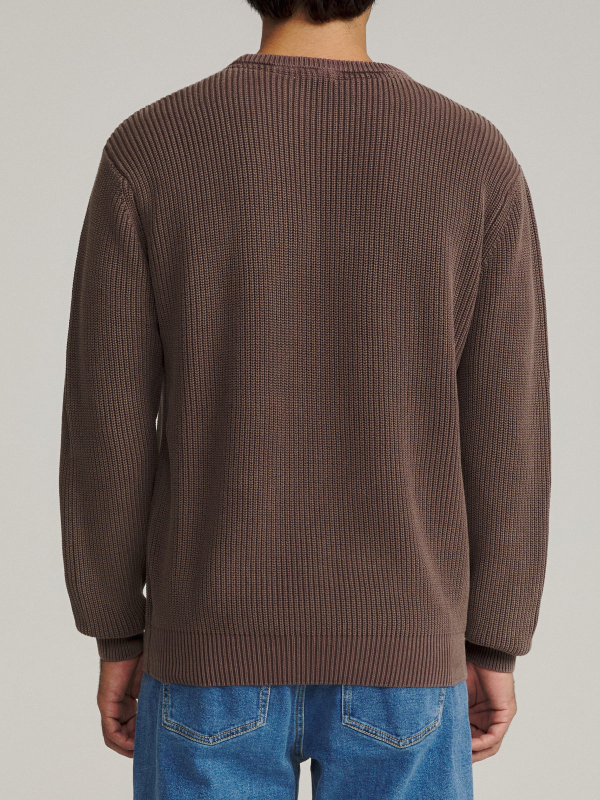 Katin Swell Sweater in French Roast, on model, back #color_french roast