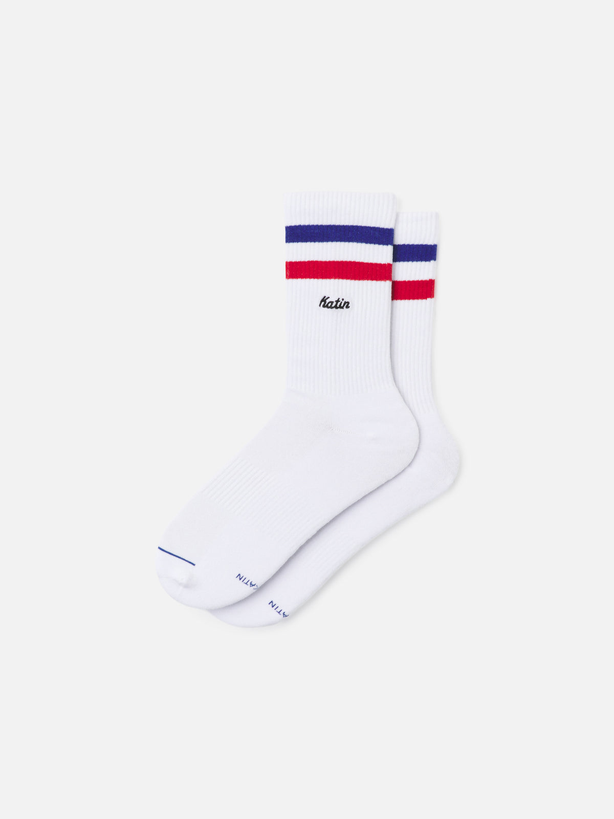 Katin Felix Sock in Blue Red with a custom two-tone stripe #color_blue red