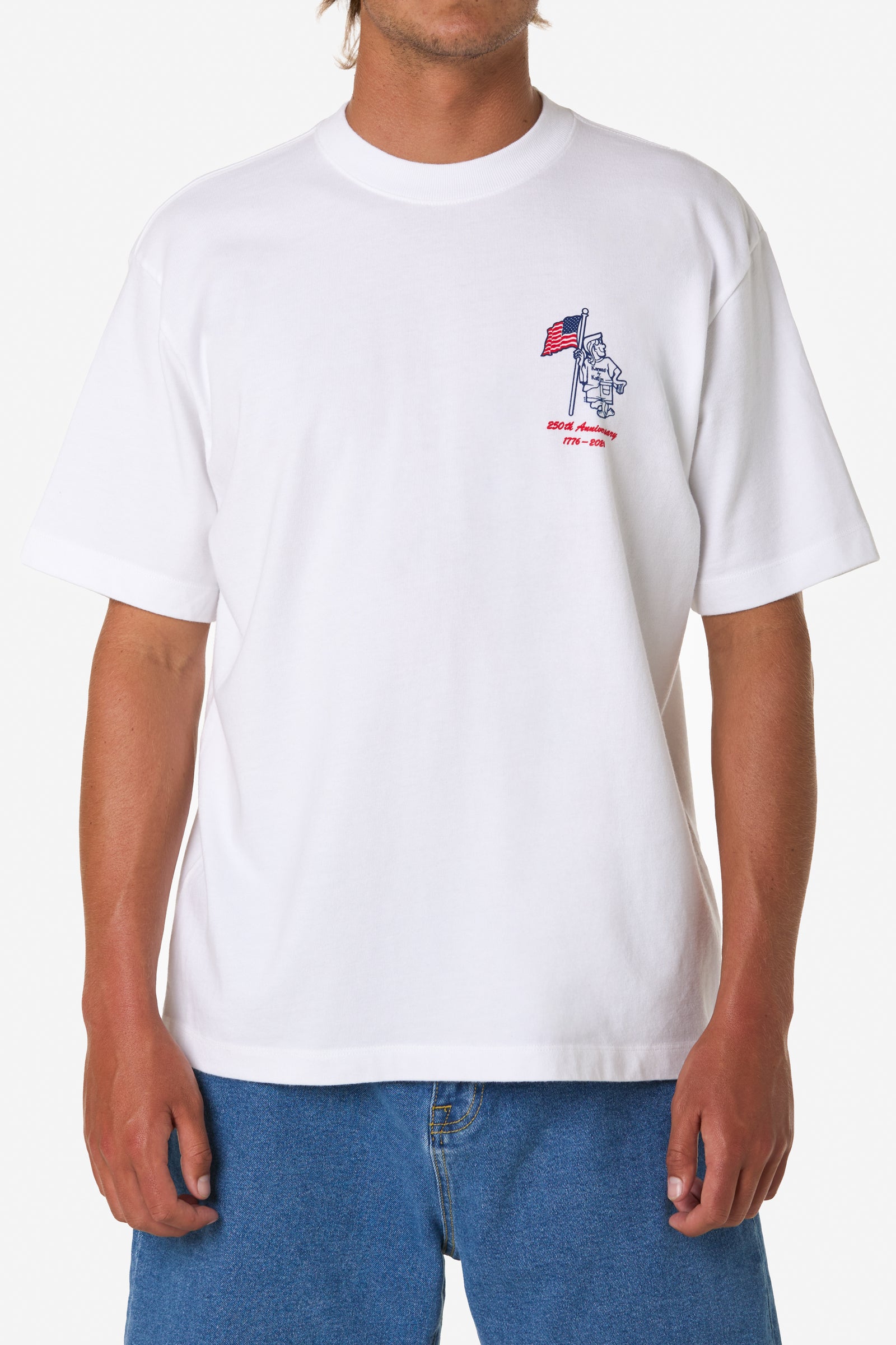Katin state 4th relaxed fit tee white on model 01 front