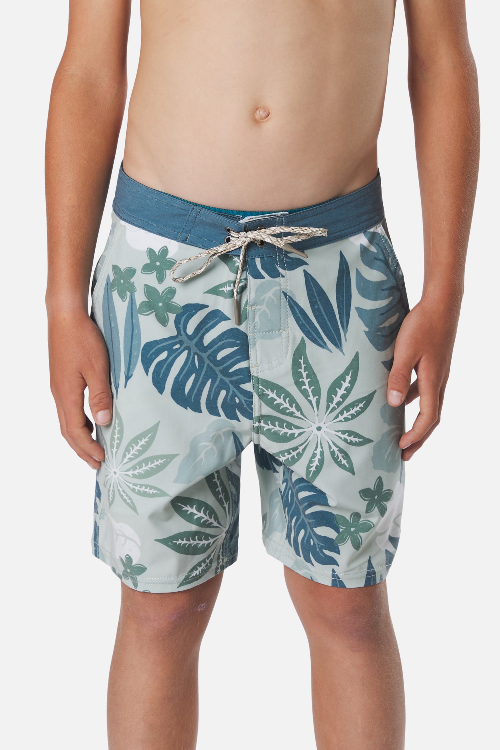 Katin su26 boys trunks boys oasis hybrid trunk mineral gray on model front