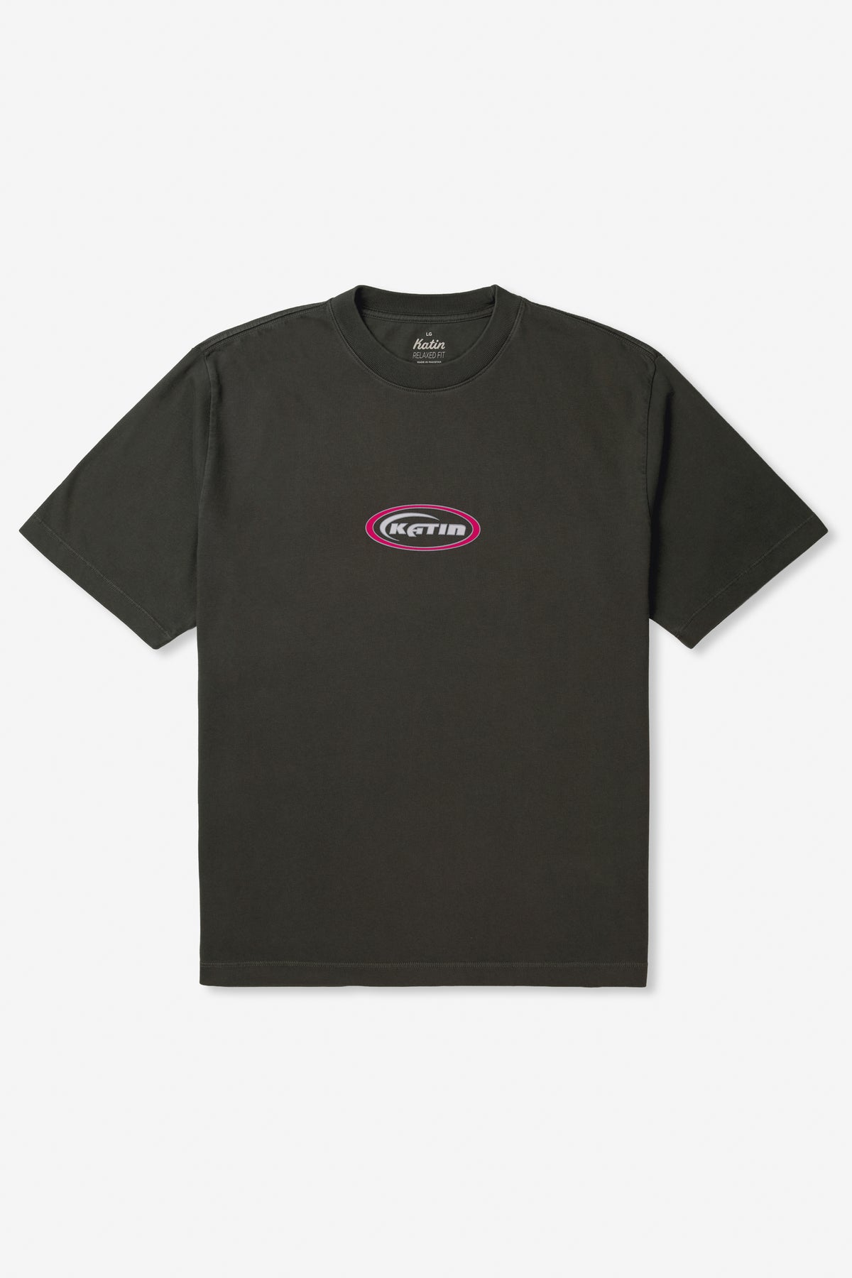 Katin Crescent Box Fit Tee in Lead, flat, front #color_lead