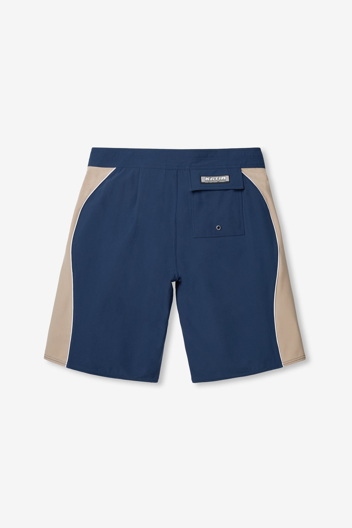 Katin Flow Surf Trunk in Navy, flat, back #color_navy