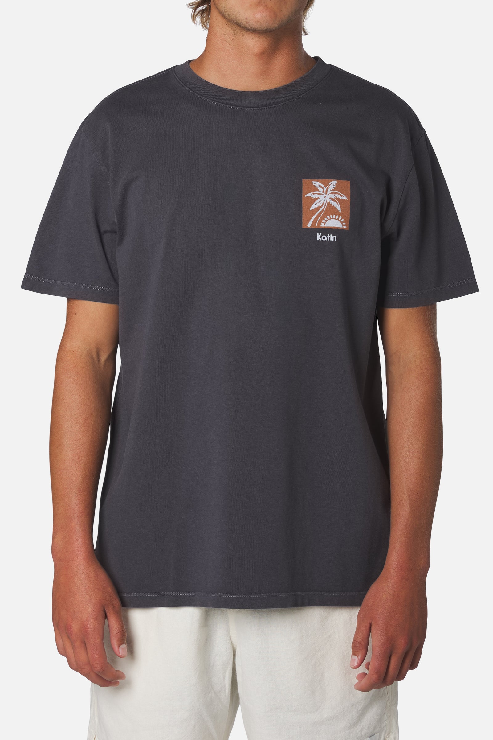 Katin su26 graphic ss tee realm tee polar navy on model front