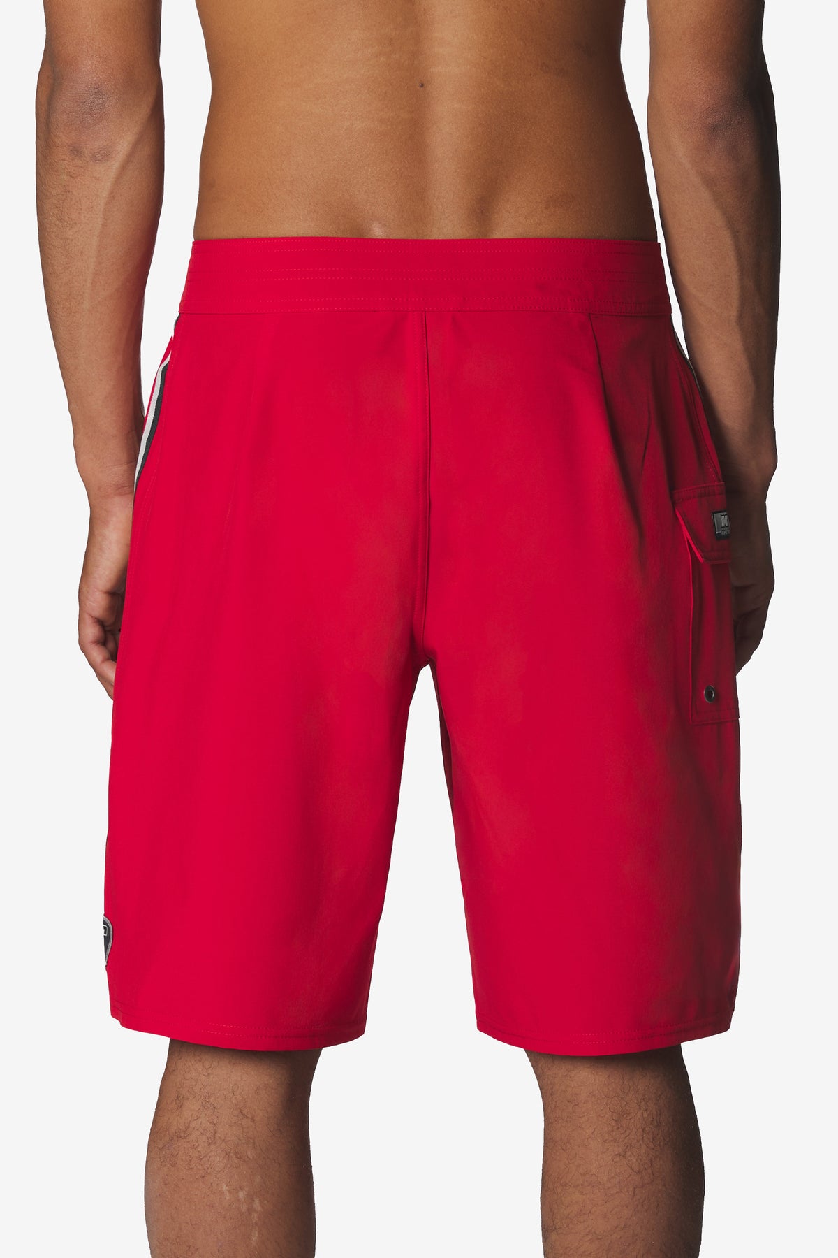 Katin One Fifty One Surf Trunk in Red, on model, back #color_red