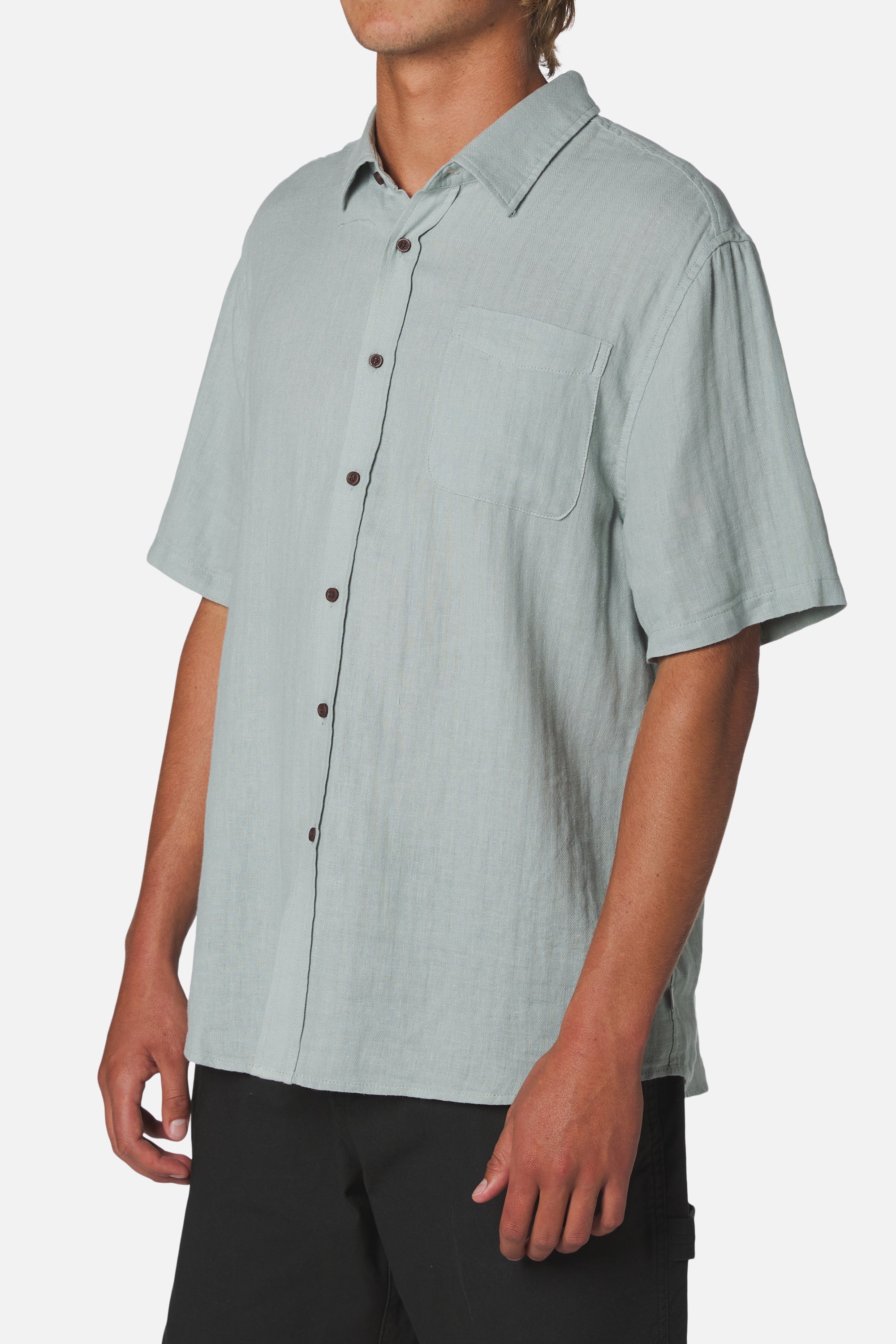 herringbone vs solid dress shirt Classic Fit 100% Cotton Herringbone Dress Shirt | Gray