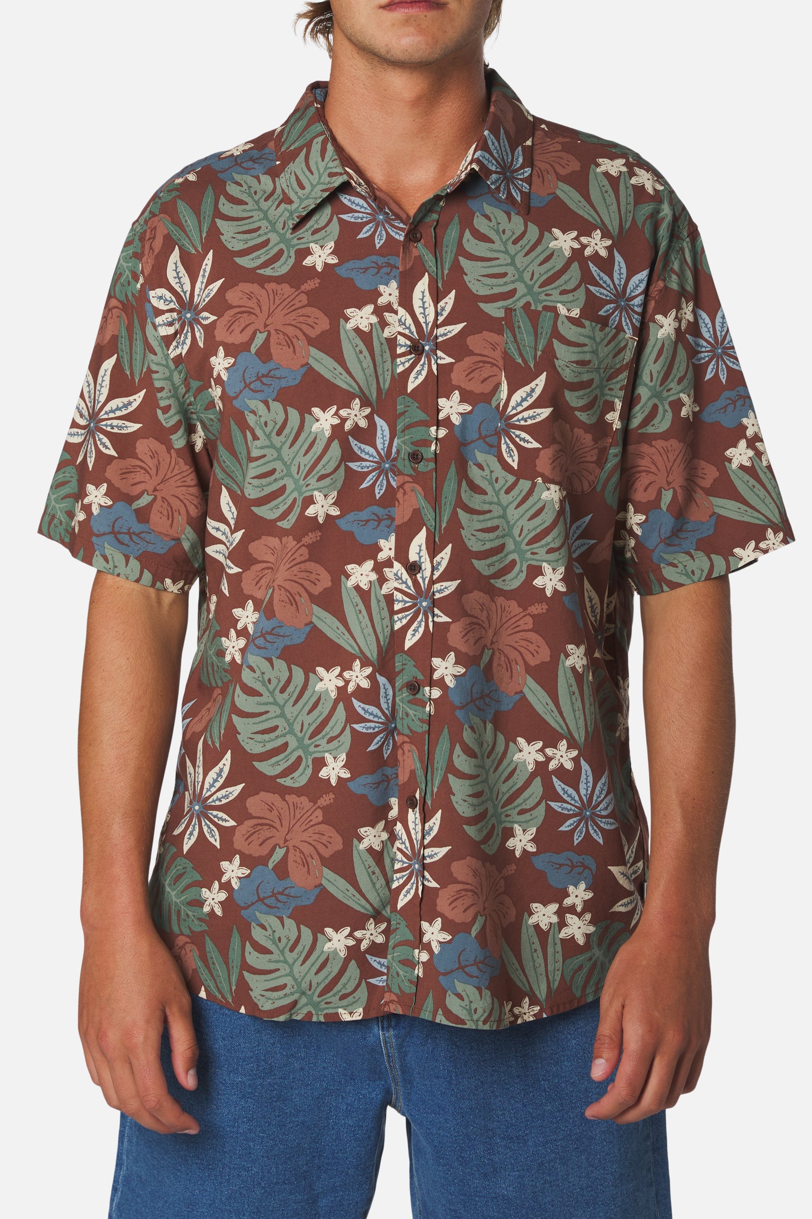 Katin su26 shirts oasis shirt mahogany on model front