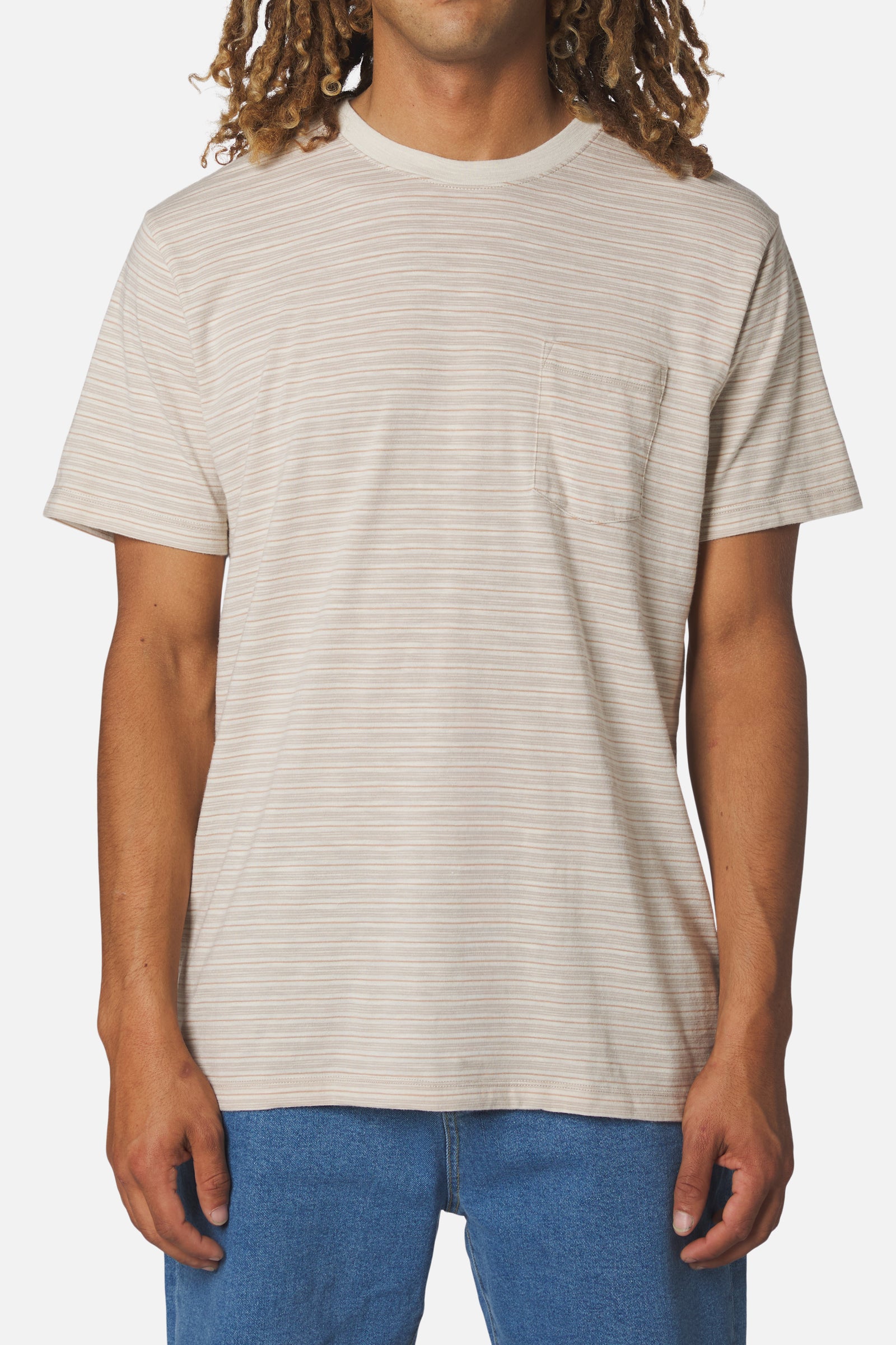 Katin su26 specialty knits rural pocket tee brush on model front
